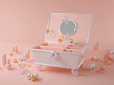 Bunny Ring World animation bounce bunny c4d chest cinema4d easter egg flip loop