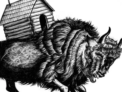 Far Out Coffee Post: Logo hand drawn illustration logo pen and ink