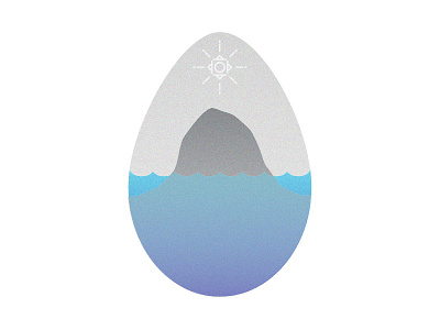 Happy Easter beach easter egg gradient illustration