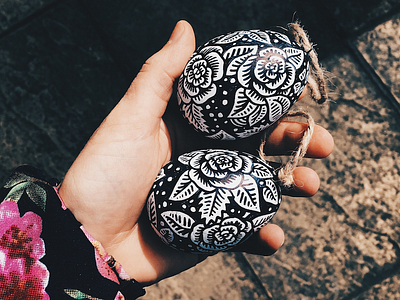 Eggs art drawing easter eggs floral illustration ink inking pattern pen sharpie