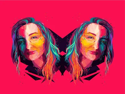 I F*CKING LOVE VECTORS #2 colourful geometric illustration portrait vectors