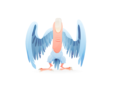 Finger angel angel bird character creature finger fly gradient monster nail vector wing