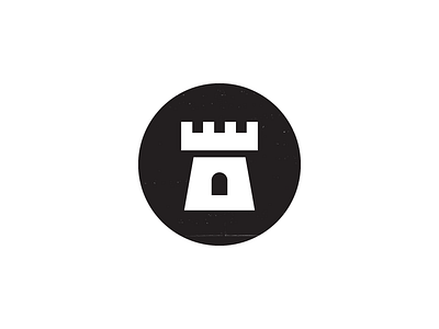 Tiny Castle black castle label sticker tiny white