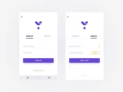 Sign Up/Sign In app design flat in ios sign upsign