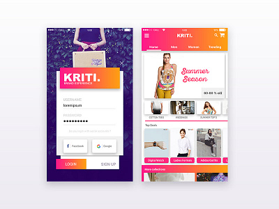 Kriti Brand Experience Daily UI 03 & 04 app ui uiux user interface