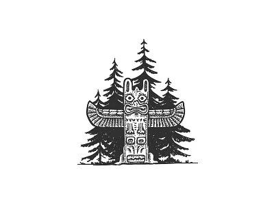 Totem dotwork illustration totem