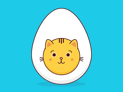 Eggcat! cat egg illustration kitty outline purr stiker
