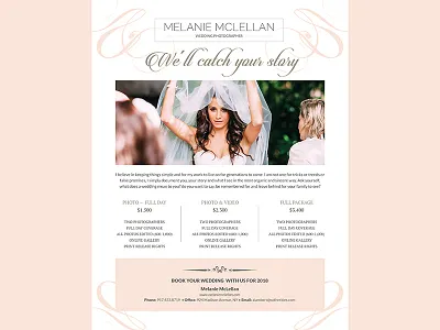 Wedding Photographer Flyer invitation pink postcard typography wedding