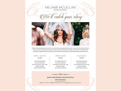 Wedding Photographer Flyer invitation pink postcard typography wedding