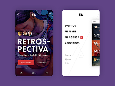 Conaculta Design Concept app art event flat interface ios mobile museum schedule simplicity ui