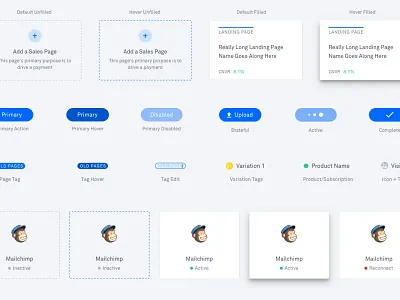 Stateful Set of Mind app buttons cards pattern library ui ui kit ux