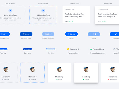 Stateful Set of Mind app buttons cards pattern library ui ui kit ux