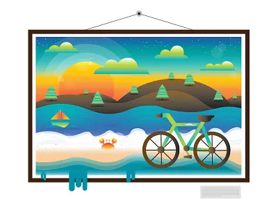 Bike By The Ocean bike design graphic design icons illustration illustrator ocean vectors