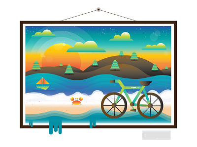 Bike By The Ocean bike design graphic design icons illustration illustrator ocean vectors