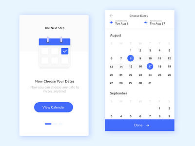 Mobile Calendar UI app design calendar clean design minimal mobile onboarding ui ux