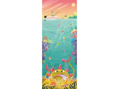 Fishing Trip character design childrens art colourful coral fish fishing gallery illustration kid lit monster reef under the sea