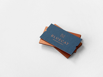 Bluecat bluecat business cards cat copper foil stamp print