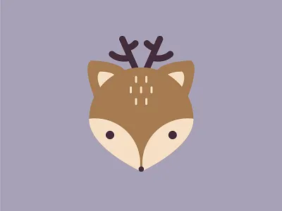Little deer animal deer design head icon illustration