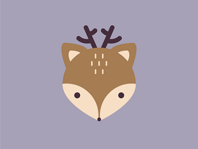 Little deer animal deer design head icon illustration