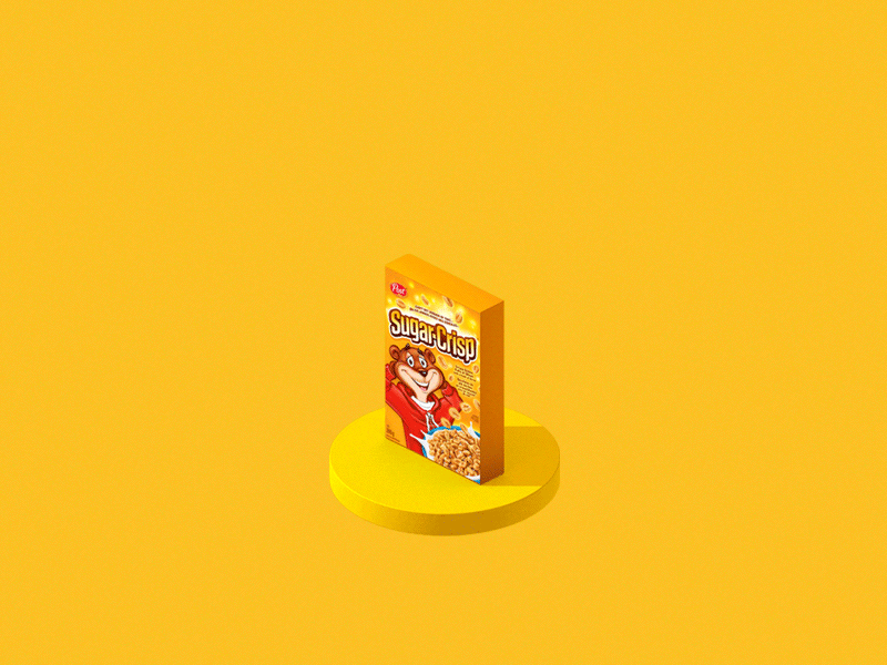 Hey Dribbble! 3dsmax cereal debut flippin gif isometric sugar crisp vector