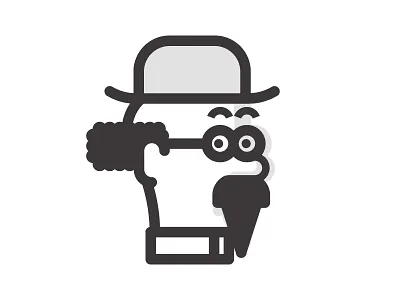 Professor Calculus calculus flat icon illustration illustrator logo minimal professor tintin vector vintage