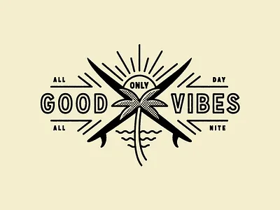 🌴 design goodvibes halftone illustration ocean palm summer sun surf type