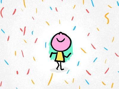 Joy confetti dance dancing happy illustration joy line sketch