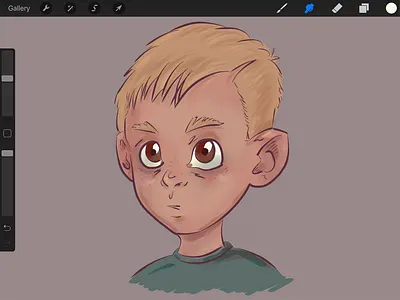 WIP - Rough Sketch - Color Add boy illustration procreate sketch