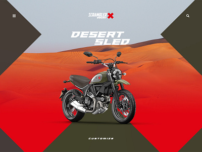 Ducati Scrambler – Landing Page app bike biking ducati illustrator landing page scrambler ui ux web website