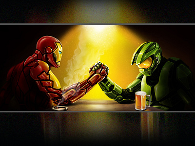 Iron Man Vs Master Cheaf comic art halo illustration iron man marvel master chef