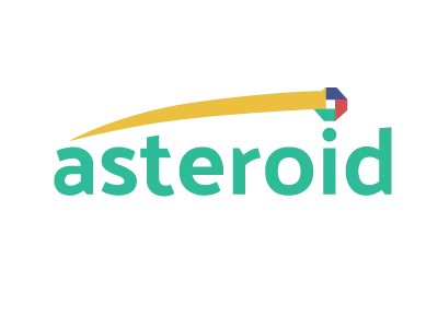 Asteroid Logo app app logo green logo modern modern logo purple red yellow