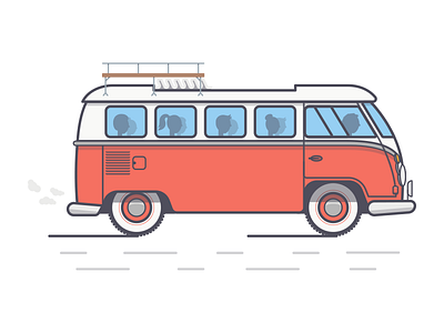 Time to unpimp ze auto... automobile illustration road trip vector vehicle volkswagen vw bus