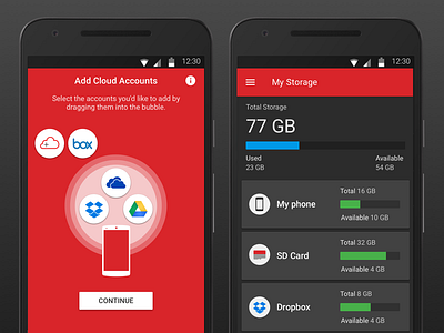 File Transfer—Storage android android app data visualization infographic material design