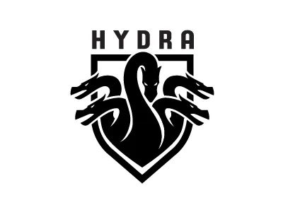 Hydra animal beast black bw design hydra logo myth white
