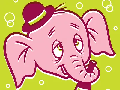 Pink Elephant beer cartoon drunk elephant illustration pink elephant