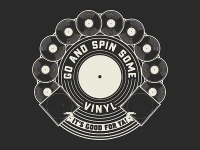 VINYL'S GOOD FOR YA! (COTTON BUREAU TEE) cotton bureau screenprint tee shirt tee vinyl