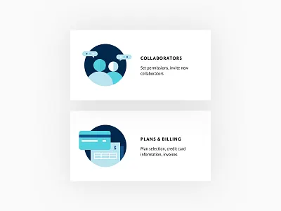 In-App Spot Illustrations billing chat collaborators color credit card illustrations invoice people plans spot illustrations