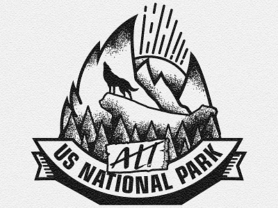 Alt Us National Park environment illustration national park nature resist stippling vector