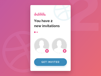 Two Dribbble Invitations debut dribbble invitation invite new