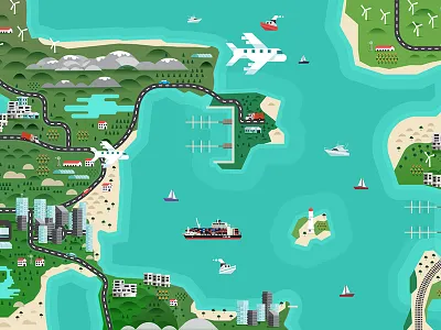 Map clean fun illustration map simple