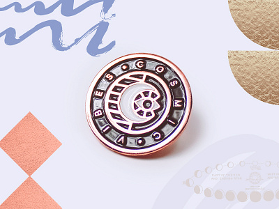 Cosmic Vibes Pin cosmic eye icon moon pin rose gold stellar energy symbol vibes