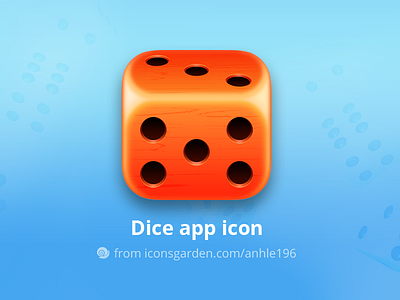 Dice app icon cube dice dots fun game icon iconsgarden ios play rolling win winner