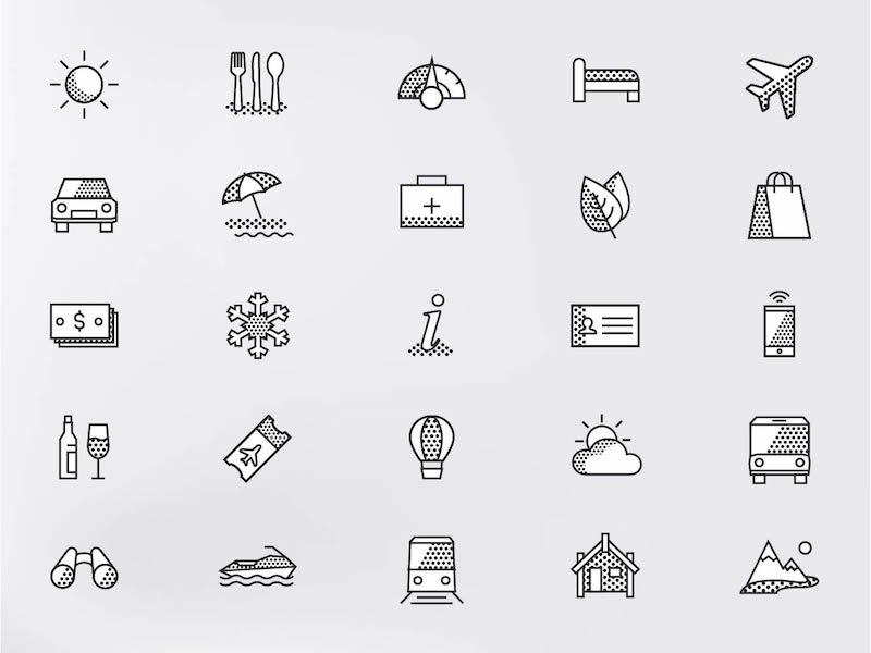 Example of Tourism New Zealand Icons