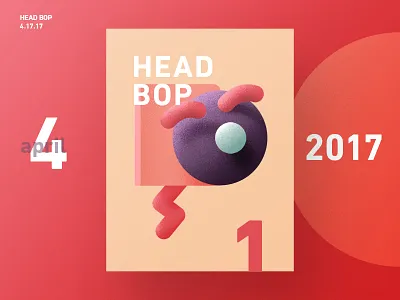 RNDM Poster 1 - Head Bop animation daily geometric illustration lighting poster print random vector