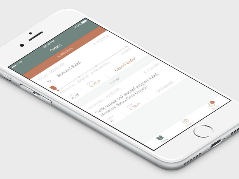 R&M - Order Progress app gourmet food ios iphone order progress rm rose and mary