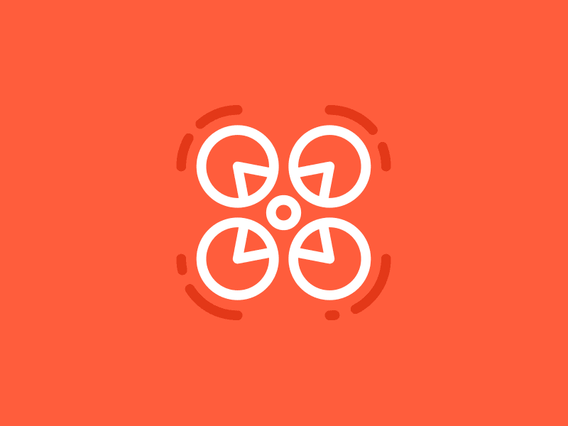 DroneStats chart drone orange pie pie chart quadcopter smart logo stats