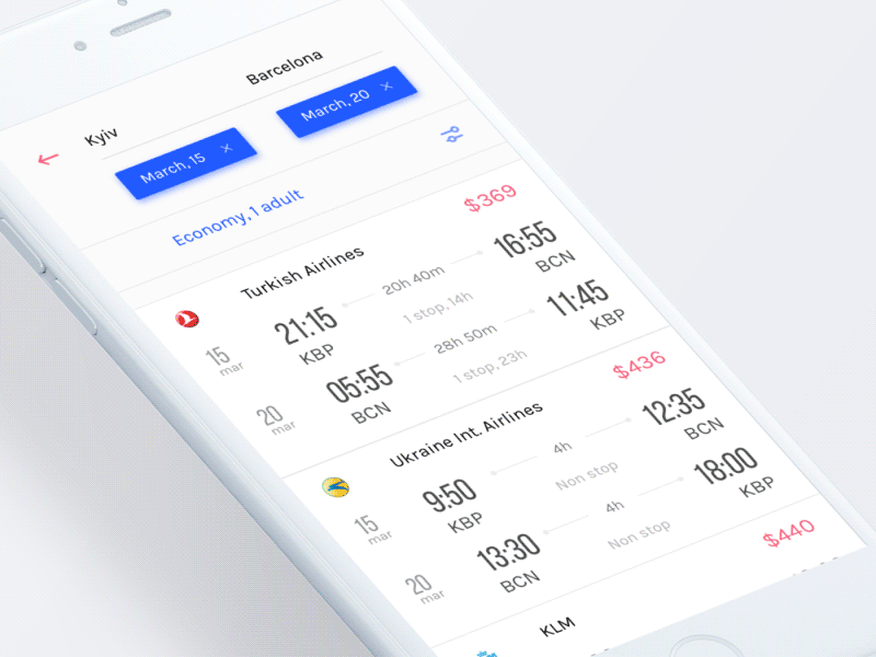 Filters transitions android app clean flight booking flight search interaction ios light mobile travel ui