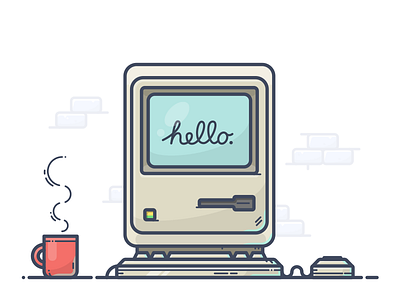 Macintosh 1984 apple coffee cup hello icon illustration ios mac macintosh pc steve jobs