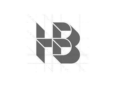 H B logo mark (construction) carpentry construction hb lines negative