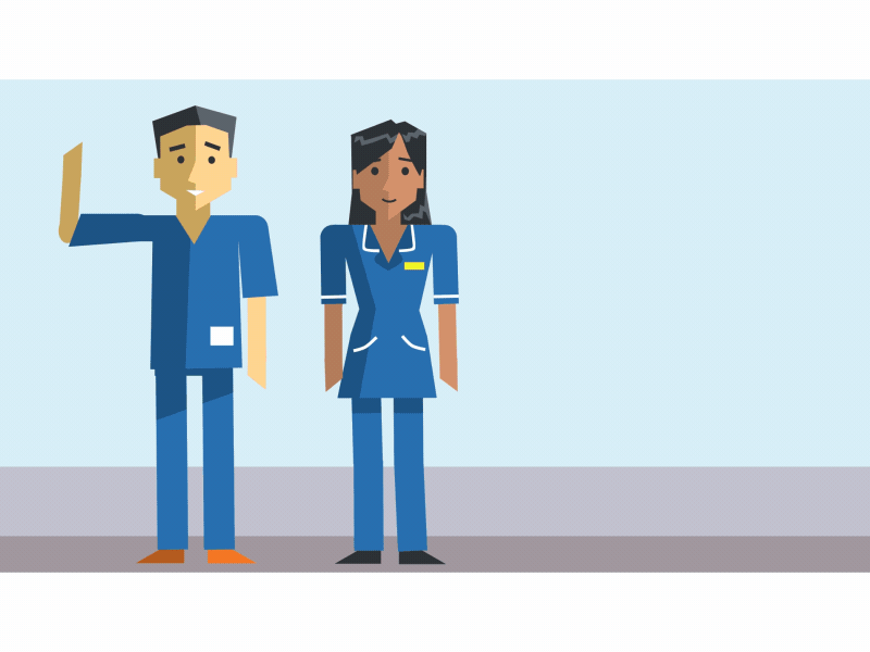 Public sector worker line up after effects animation explainer flat design healthcare mograph motion design nurse vector